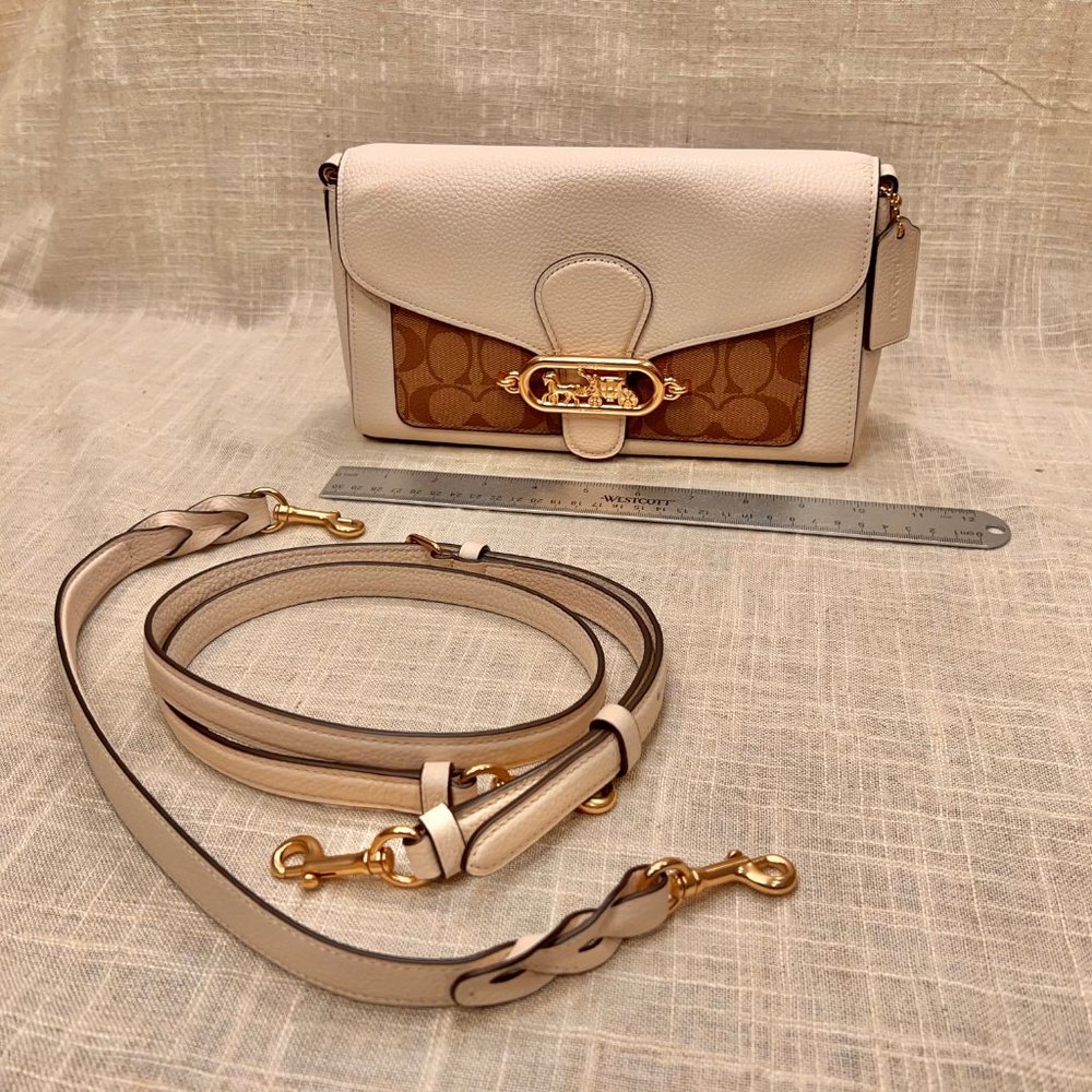 Coach Tabby Style Jade Shoulder Bag w/ Coach Signature Canvas NWOT - Picture 5 of 13